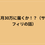ブログ月30万に届くか！？（サイトアフィリの話）